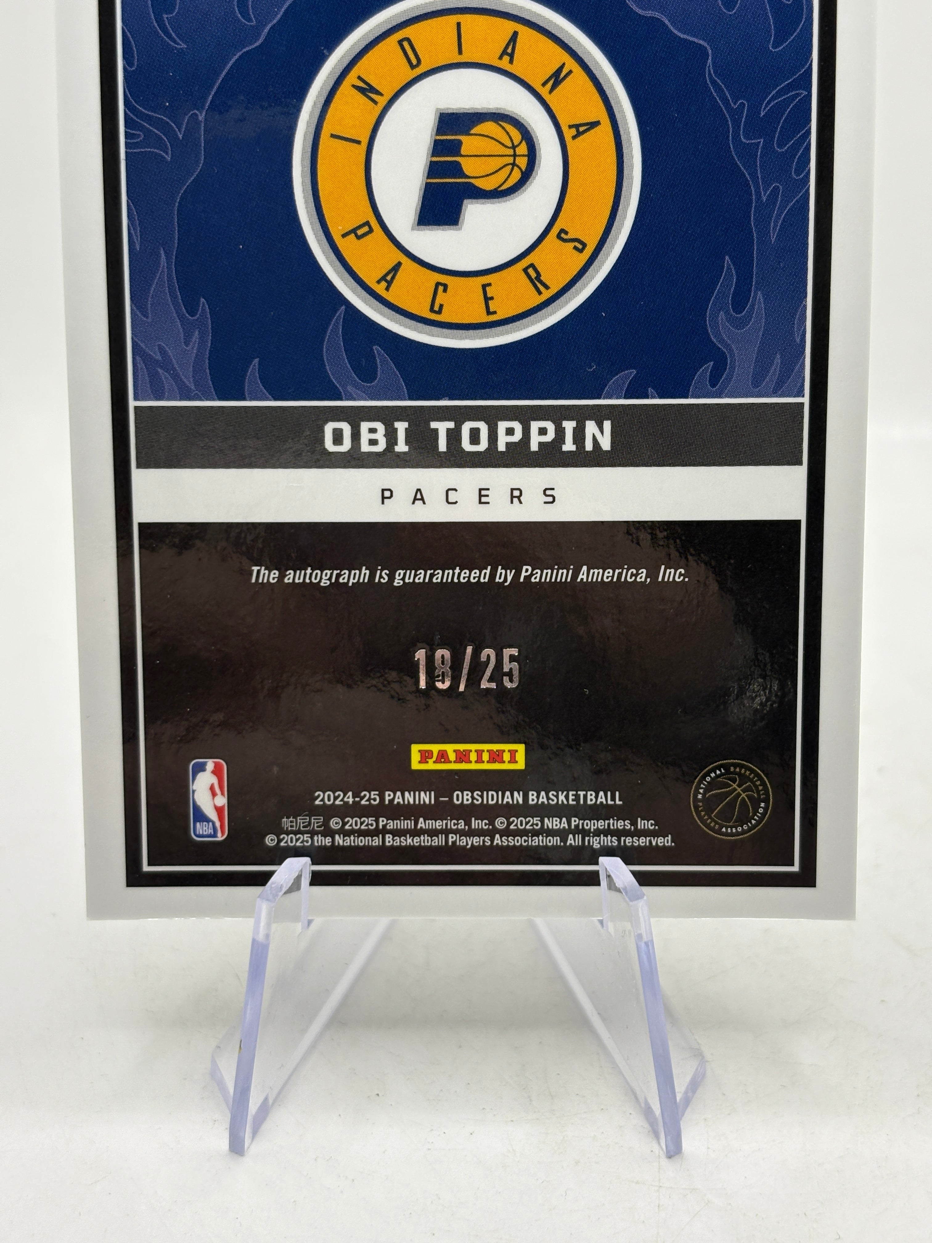2024-25 Obsidian OBI TOPPIN Ignited Signatures Auto /25, photo 8